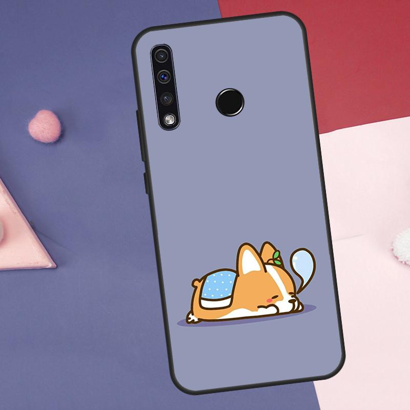 Cartoon Corgi Dog Case For Huawei Nova Y60 Y90 Y70 Y61 Y91 Y72 Y73 12s 12i 11i 8i 9 10 SE P30 P40 Lite P60 Pro