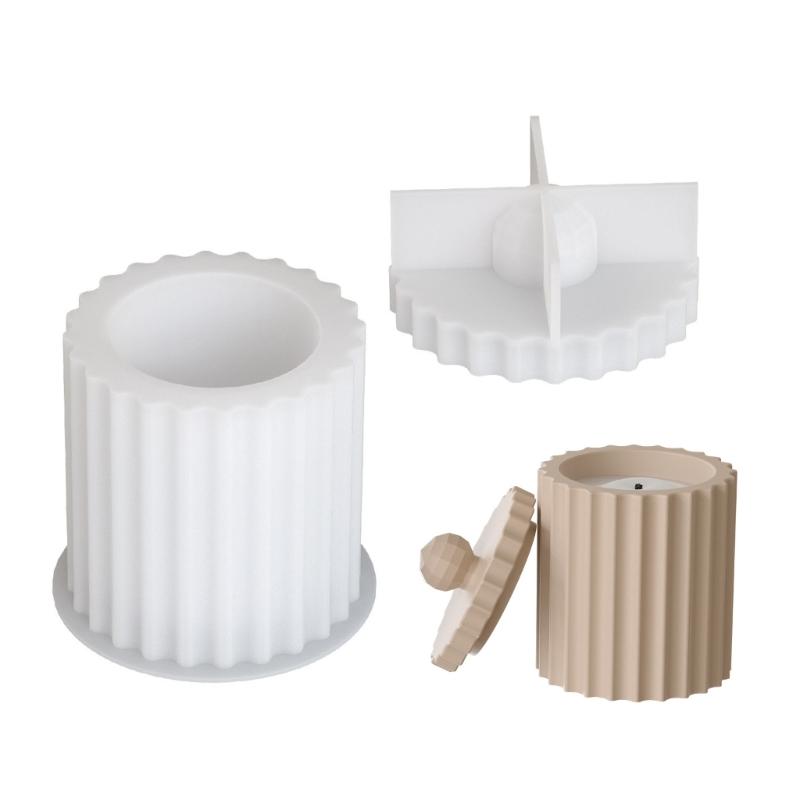 Silicone Jar Resin Molds with Lid Jewelry Storage Box Moulds Candle Vessels Moulds Epoxy Casting Molds Silicone Texture 1