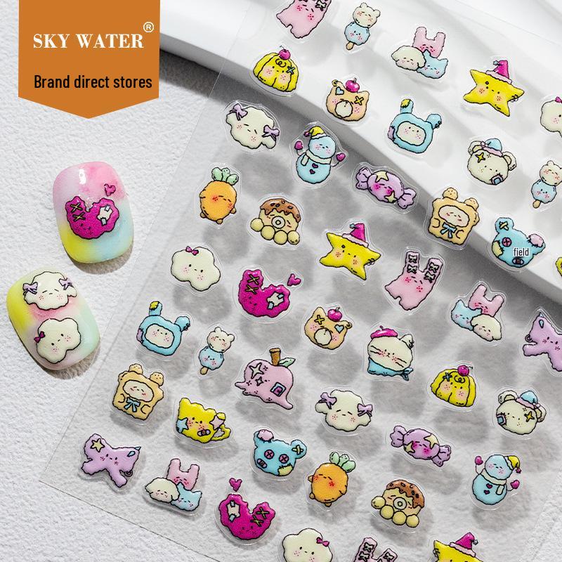 SKY Cute Cartoon Nose & Star Nail Art and Desk Stickers