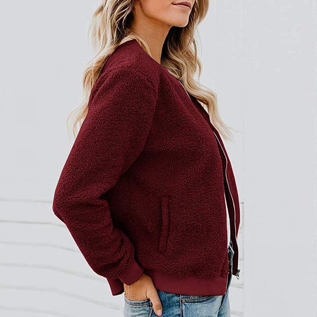 Womens Ladies Warm Faux Coat Jacket Winter Solid Long Outerwear Coat