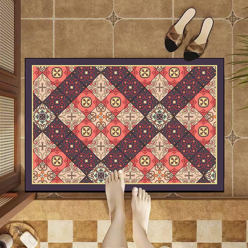 American Retro Tile Bathroom Water Absorption Anti -slip Door Padding Toilet Toilet Bathroom Door Diatom Mud Fast Dry Foot Pad
