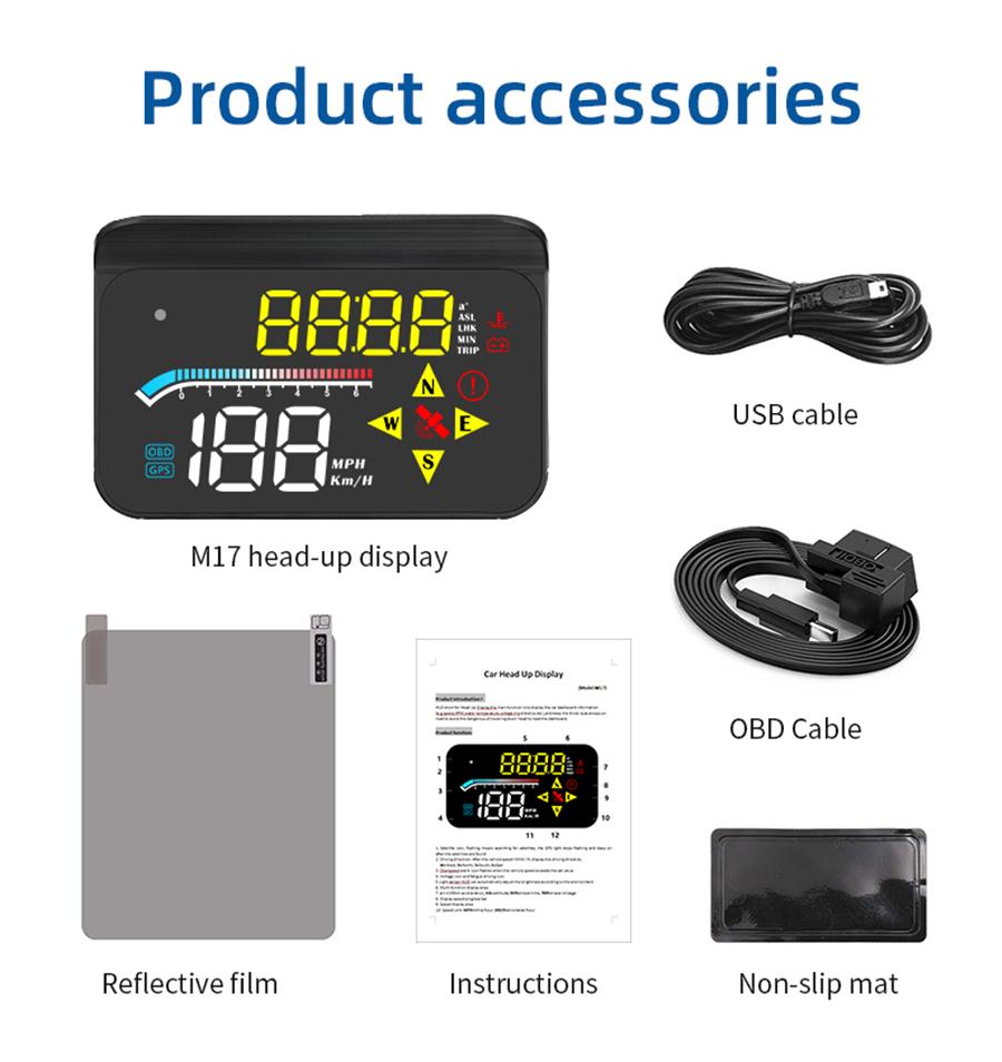 

3,5-дюймовый автомобильный HUD проекционный дисплей OBD2 + GPS Универсальный светодиодный спидометр на лобовое стекло