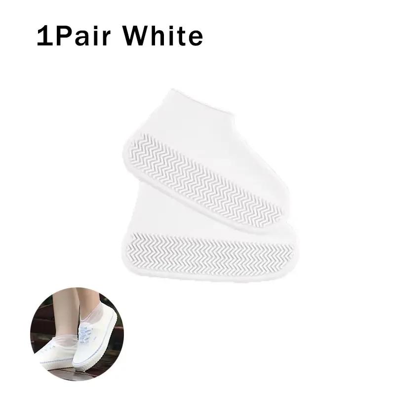 1Pair Reusable Waterproof Rain Shoes Covers Silicone Outdoor Rain Boots Overshoes Walking Shoes Accessories Reusable Shoes Cover