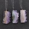 Purple Crystal Quartz Mineral Slice Cluster Pendant Necklace Amethyst Druzy  Pendant