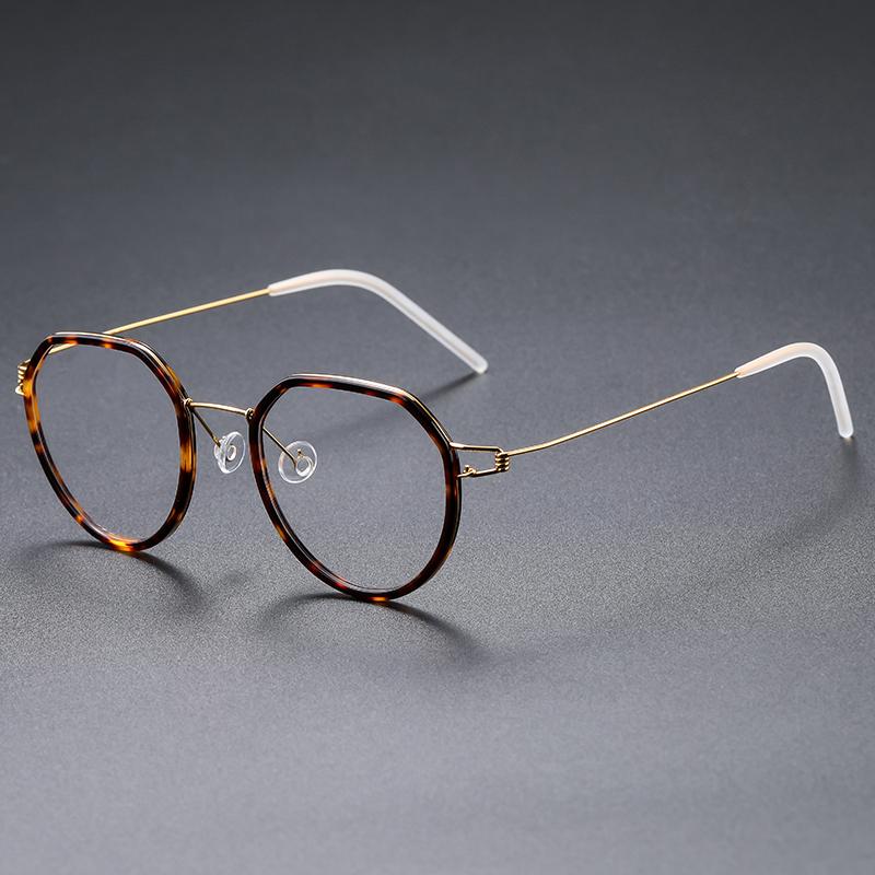 Denmark Brand Design Titanium Alloy Glasses Frame Women Ultralight Spectacles Frames Men's Round Screwless Eyeglasses Gillian