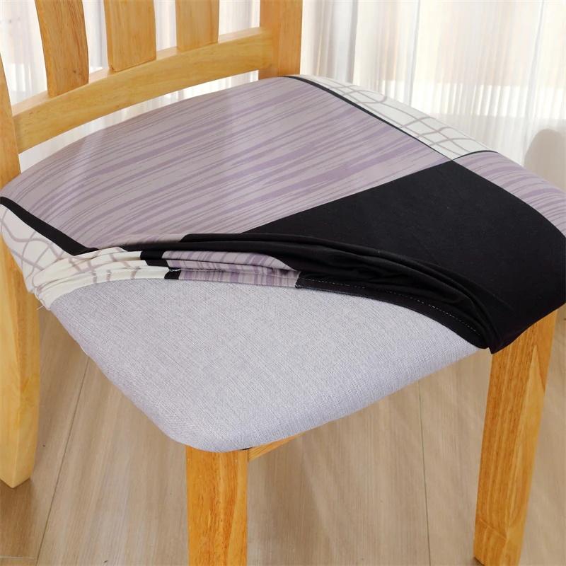 Stretch Square Chair Seat Cushion Cover With Elastic Bottom Chair Slipcover for Kitchen Hotel Banquet Dining Room Home Decor