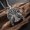 men's Necklace Crows And The Tree Of Life Pendant Vintage Hip Hop Style Copper Color Round Neck Chain Fashion Jewelry Boy Gifts