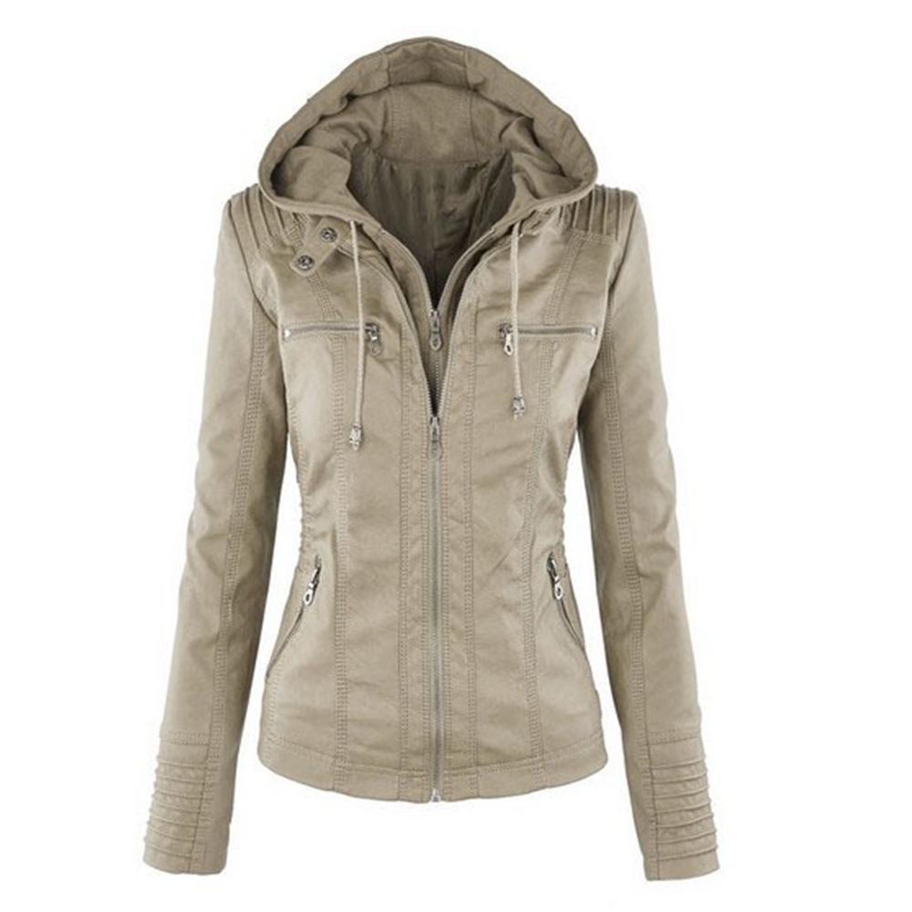 

Женские мягкие куртки из искусственной кожи с откидным воротником и длинным рукавом на молнии, моторные куртки больших размеров XL