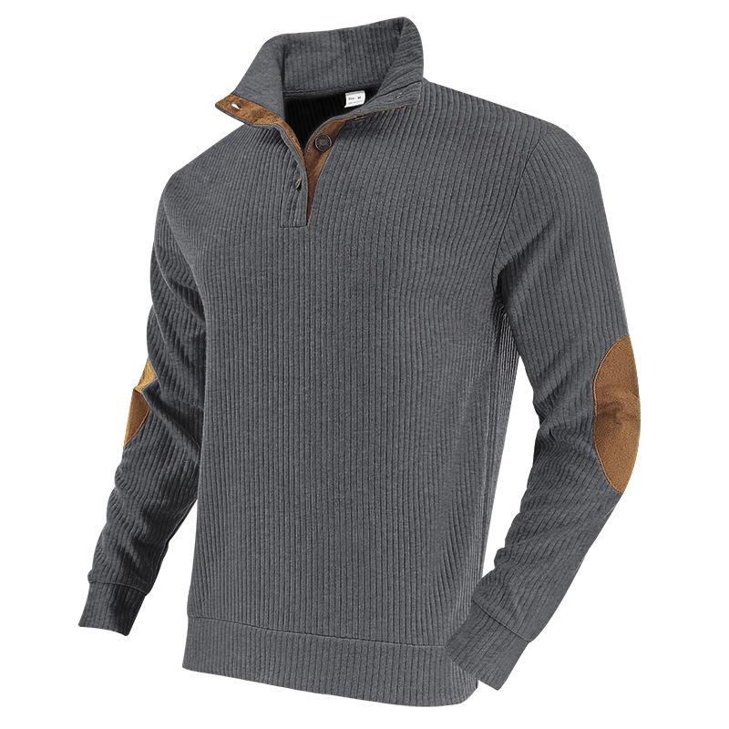 American Style Jacquard Ribbed Stand Collar Western Cowboy Men s Long Sleeve Sports Hoodie S 2500₽