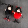 Halloween Plush Witch Doll Hanging with Lanyard, Cute Furry Pom Door Decor Ball Ornament for Doors Windows Trees Party Lace Details