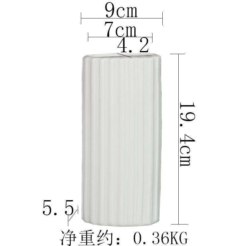 Nordic Style Creative Art Striped Ceramic Vase Porch Living Room Flower Insert Home Decoration Ornament