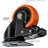 PVC Furniture Caster Wheels with Security Lock Swivel Plate Design 3/4/5in 1Pcs for Dresser Cabinet Moving Dolly