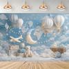 Teddy Bear Hot Air Balloon Backdrop Banner Newborn 1st Birthday Party Decoration Background Baby Shower Photography Studio Props