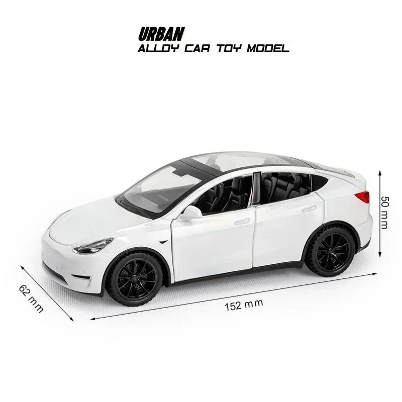 

1:32 Model Y New Energy Car Model Alloy Diecast Metal Model Simulation Sound Light Toys Collection Childrens Gift