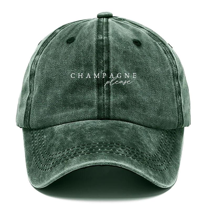 Yiran bag Vintage Gewassen Katoenen Baseballpet Feestlogo Borduurwerk Retro Feestmuts Champagne Please Pet Voor Festival Streetwear