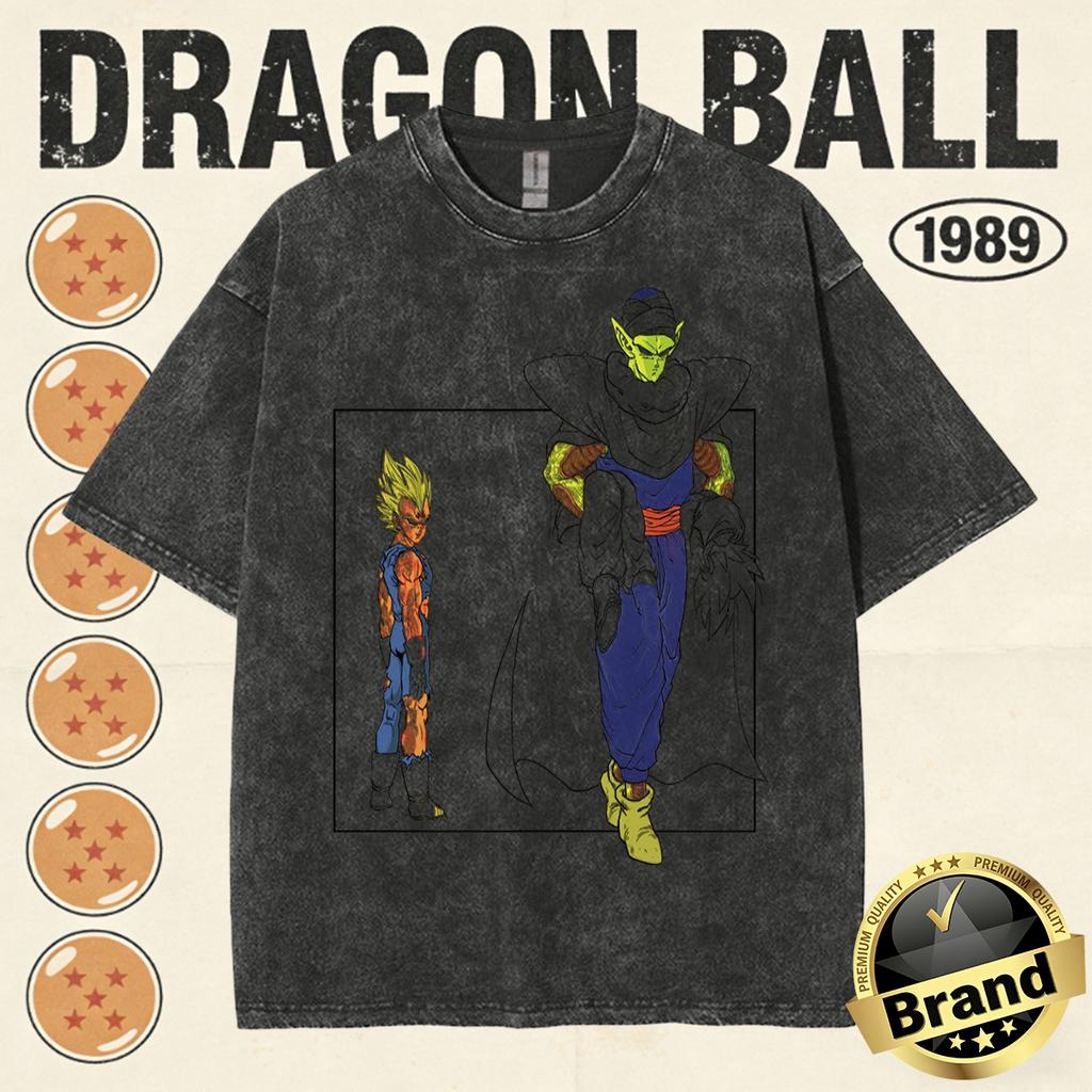 Summer Fashion Dragon Ball Vintage TShirt Men Cotton Washed Retro Tops Print Heavyweight Family Matching Tee