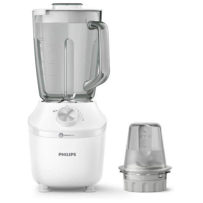 Standmixer - PHILIPS - HR2291/20 - Serie 3000 mit Zerkleinerer - 600W - 2L - Weiß