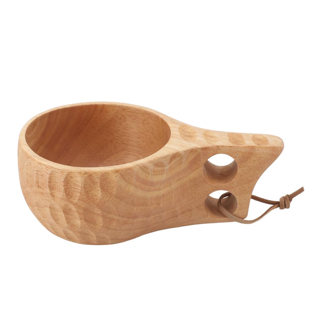 350ML Wooden Cup with Handle Portable Multifunctional Wood Mug Drinking Cup for Coffee Tea Milk Beverages