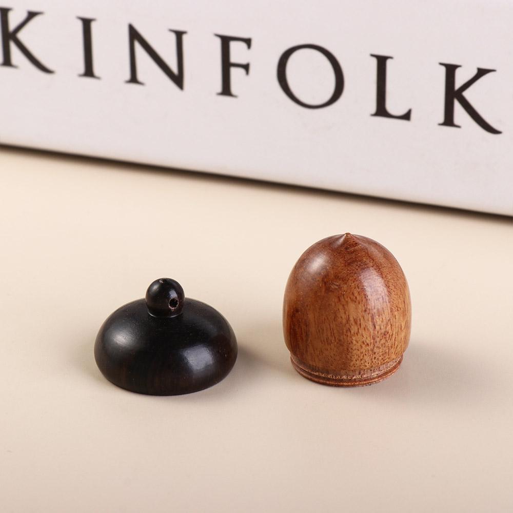 Outdoor Acorn Shape Travel Pill Case Wooden Pill Box Granule Storage Box Capsules Organizer