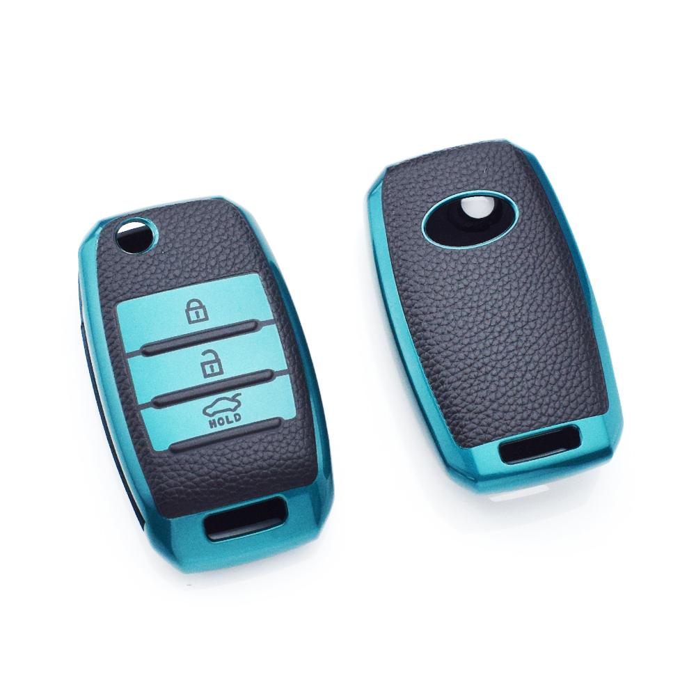 Shell Fob For Kia Rio 3 K2 Ceed Cerato K3 Sportage 4 Picanto K5 Optima Sorento Forte Stinger TPU Leather Car Key Case Cover