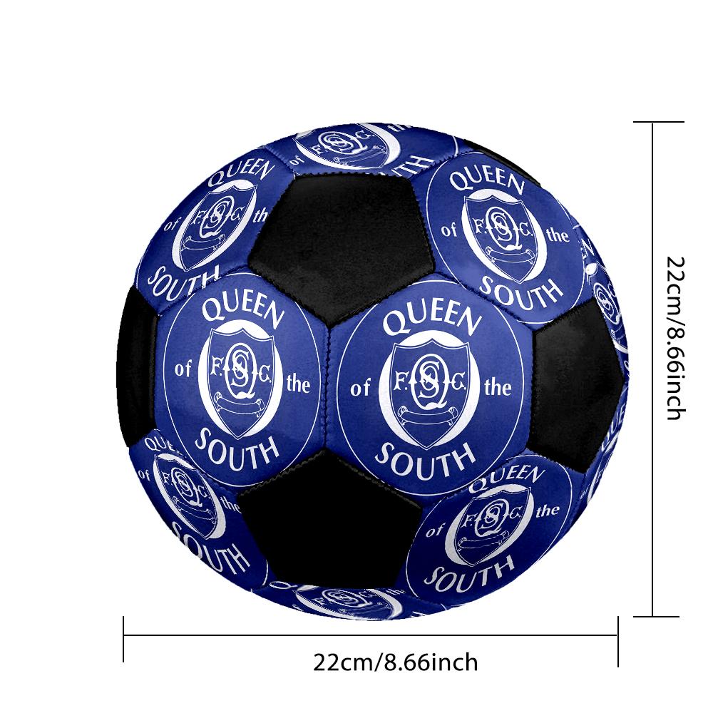 SIZE 5 Queen of the South FC Soccer Ball Colorful All Ages Machine Stitched PVC Competition Ready Durable High-Bounce