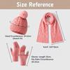 3Pcs/Set Warm Knit Beanie Snood Set Knitted Touchscreen Gloves Winter Hat Scarf Gloves Set  Unisex
