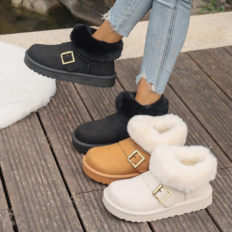 Women's New Thickened Bottom Snow Boots Winter Warm Foot Protection Outerwear Cotton Warm Shoes Women Thick Plush Ankle Boories