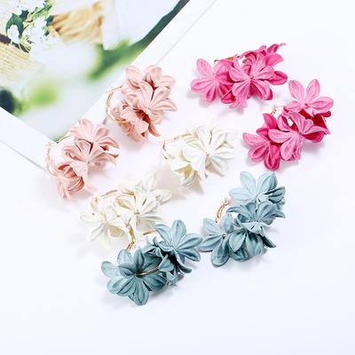 1pair Women Fashion Elegant 3D Flower Design Earring All-match Delicate Ear Studs