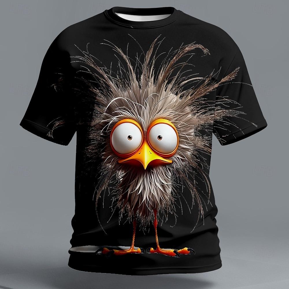 

Men s Bird Grumpy T Shirt Short Sleeve T shirt 3D Print Crew Neck Shirt Exaggerated Designer Party Holiday Summer XL