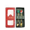 Christmas Dinnerware Set Golden Stainless Steel Spoon and Fork Set Cute Children's Gifts Rice Spoon Fruit Fork Table Accessories