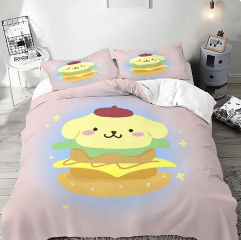 Quilt Cover Cartoon Pom Pom Purin Anime Duvet Printed Comforter 100% Polyester Bedding Twin Size Children Gift Various Sizes