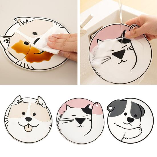 PVC Placemat, Cute Animal Heat Insulation Mat, Non Slip Scratch Resistant Coaster for Cups And Pots, Waterproof Table Protector