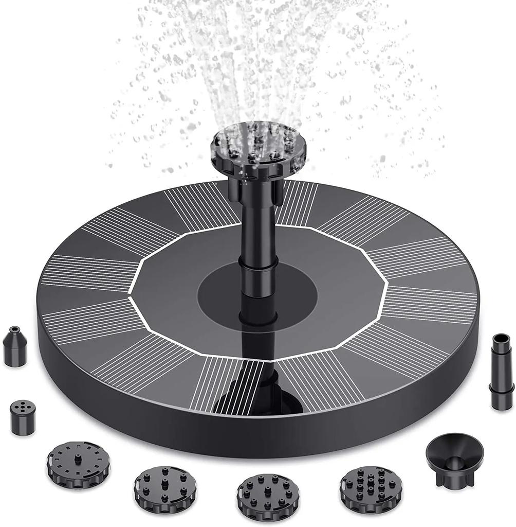 Fontana Solare Piscina Giardino Fontana con Flusso d'Acqua Esterna Vasca per Uccelli Fontana per Cortile Fontana Galleggiante