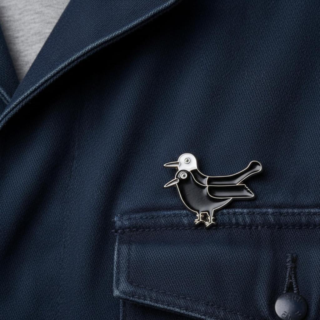 Don Flyee Yogennotori (Demonic Bird) Pin, Butterfly Clutch, Lightweight Alloy Accessory, Amulet, Gift, C0062