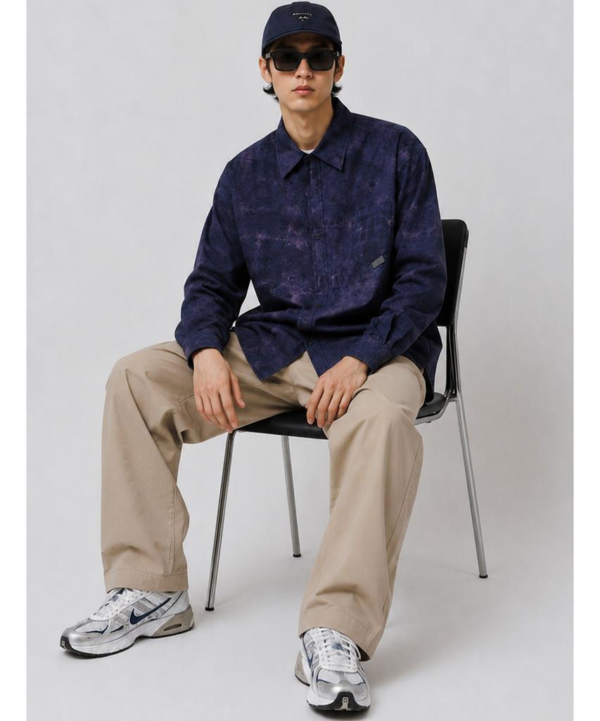 Kinetikeullo Water-Dyed Shirt (Purple Navy)