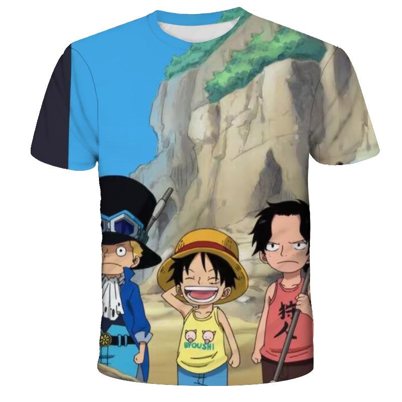 Summer  One Piece Cartoon Cosplay T-shirt Monkey D. Luffy Boy Short Sleeve The Casual T Shirt Streetwear Anime