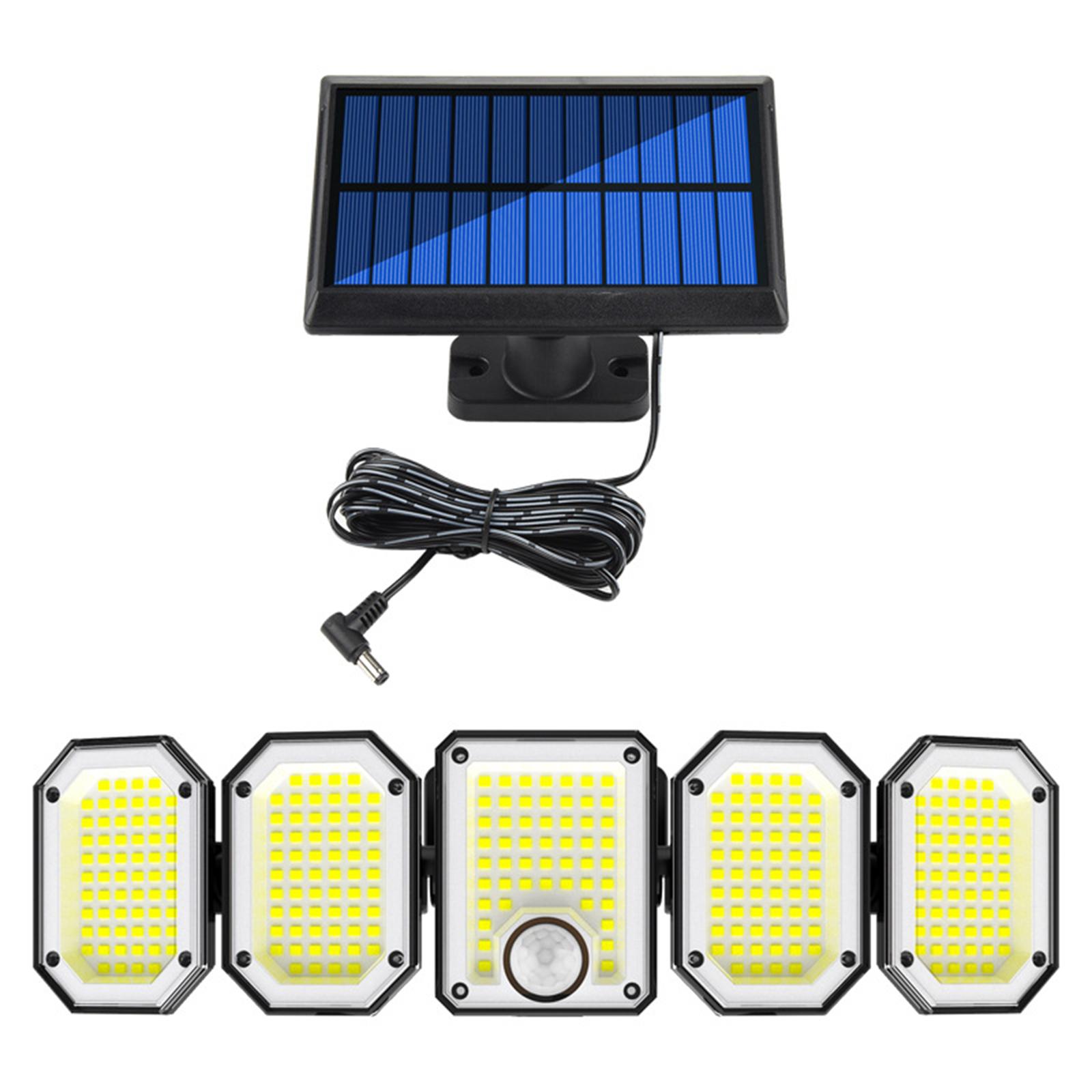 

Outdoor Solar Lights 300LED Motion Sensor 5 Heads LED Flood Lights With Remote Control IP65 Waterproof Solar Security Lights For Garden Garage 05#1