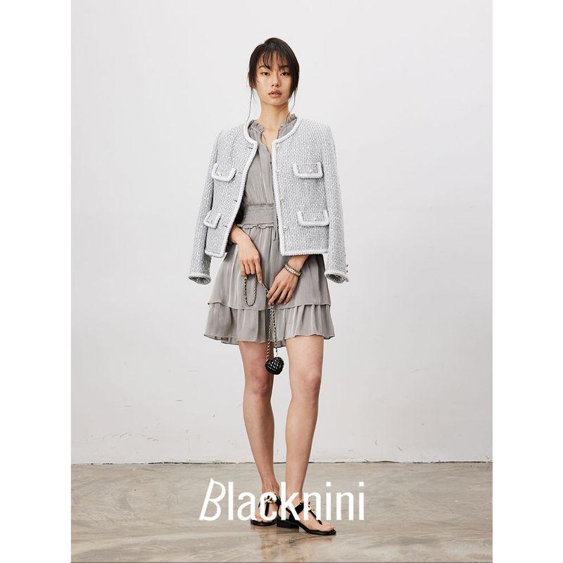 Blacknini Yin Waffle/"Mount Fuji" British Fabric Tweed Outwear/Shorts/Skirt