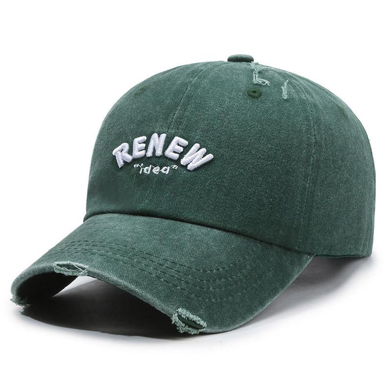 Vintage Cotton Baseball Cap With Embroidered Lettering Adjustable Sun Protection For Men Women