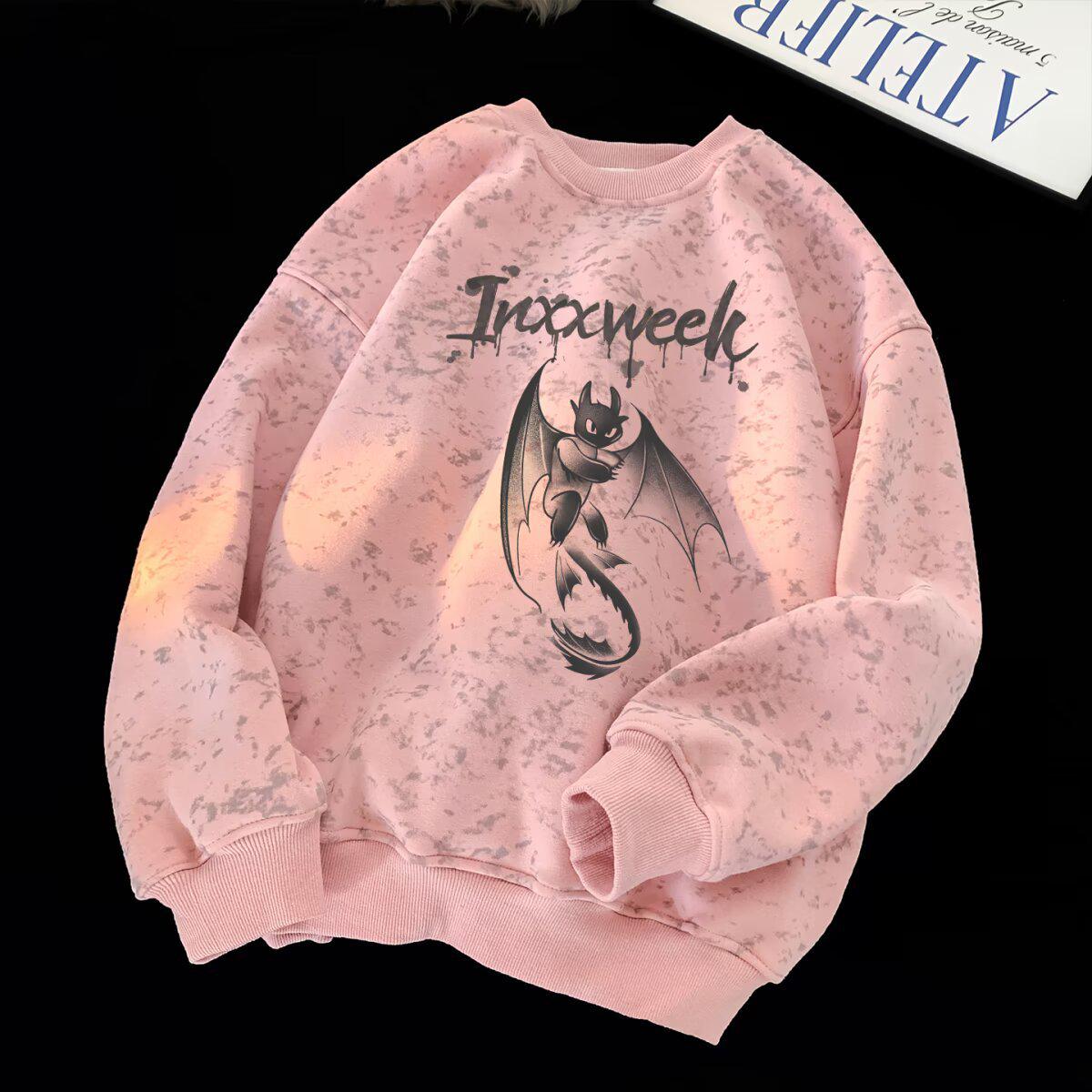 Unisex Hong Kong Tie-Dye Print Hoodie: Trendy, Loose, Casual, Versatile, and Fashionable. Medium