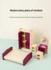 Wooden Mini Furniture Pretend Play Set for Kids: Bedroom, Kitchen, Living Room - Ideal Baby Gift