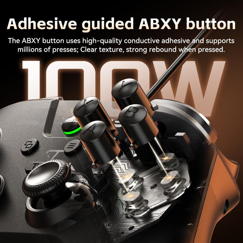 Wired PC Game Controller Compatible with PC/NS/NS2/Steam/PS4 Consoles Gaming Controller with Esports-Grade Button Response