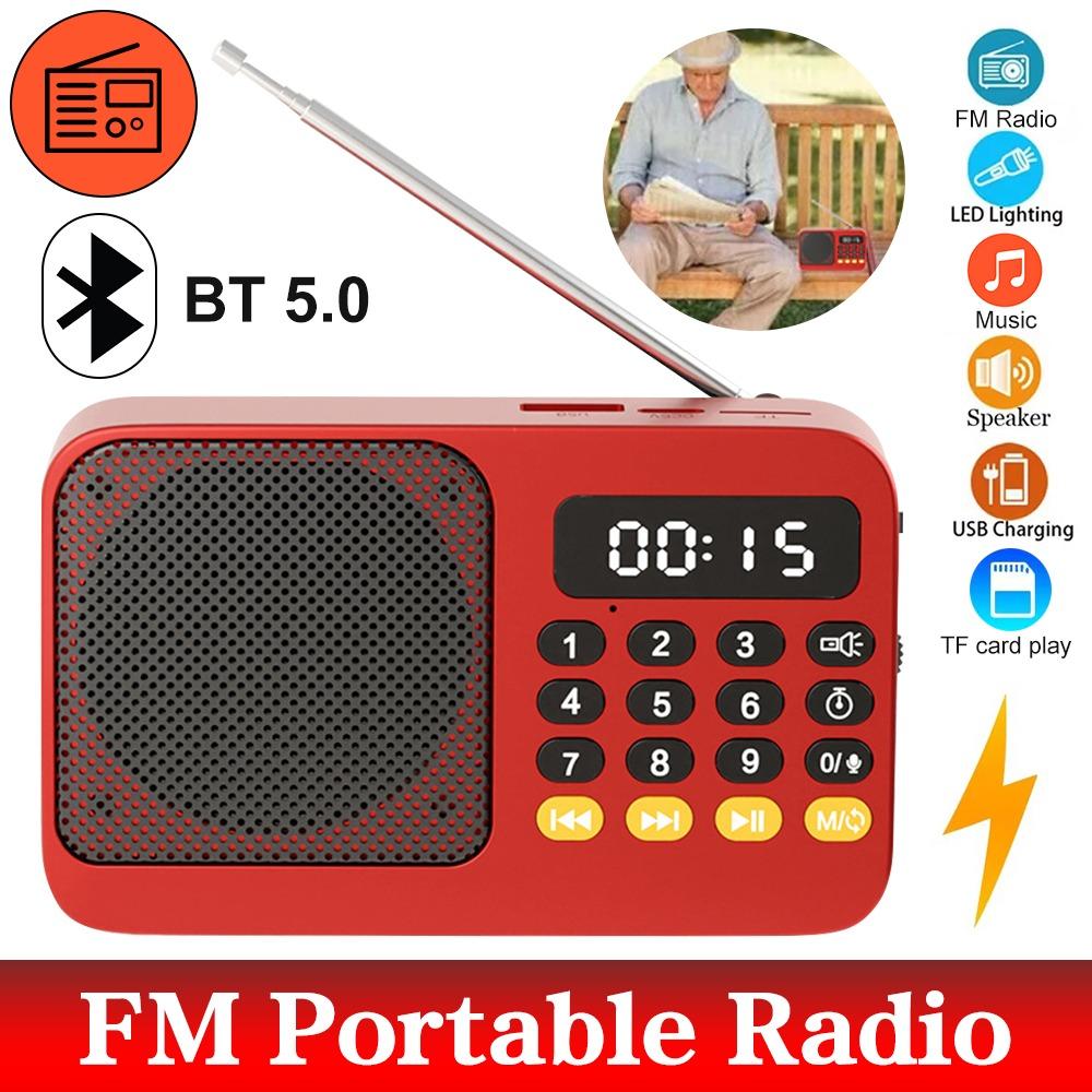 Bluetooth-Compatible Portable Radio FM USB TF Handheld Digital Speaker New Music Player