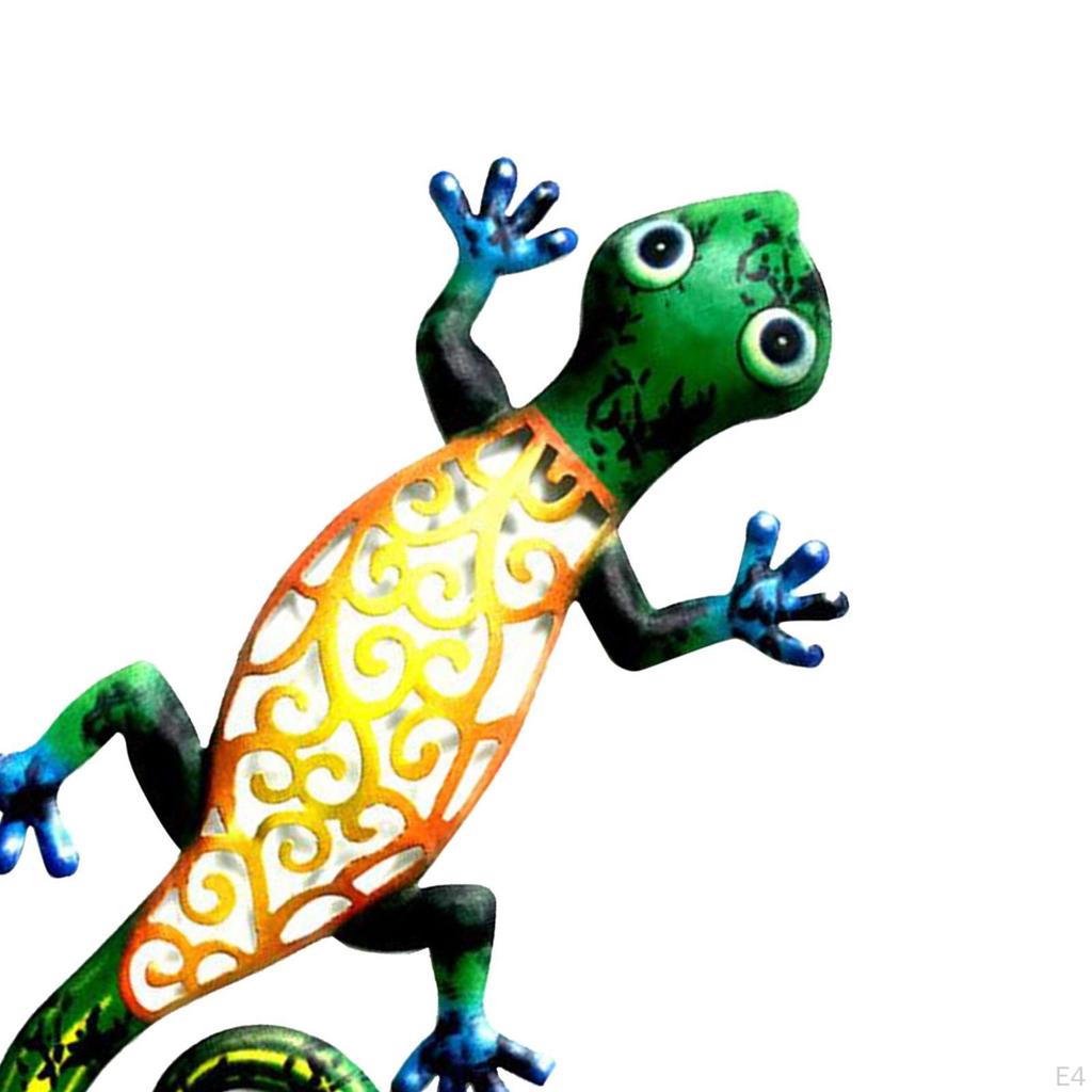 Garden Ornaments Outdoor Indoor Metal Gecko Wall Art Statues Decoration