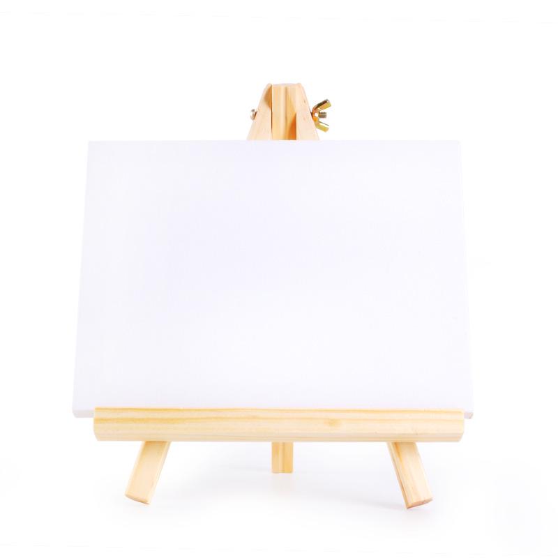 Solid Wood Mini Easel & Picture Frame with Paints - Children's Tripod Phone Holder