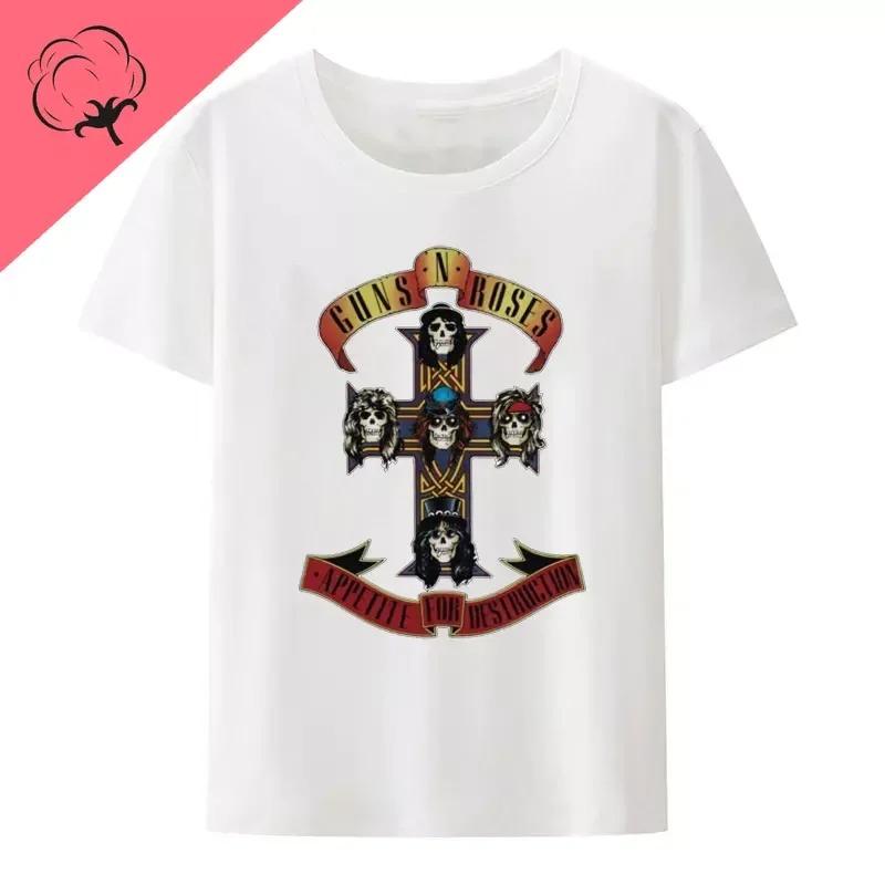 Hot Sale Rock Band Guns N Roses Classic Poster Graphic Print T-Shirt Men Women Streetwear Harajuku Fashion Cotton Casual Oversized Top Summer New Tee