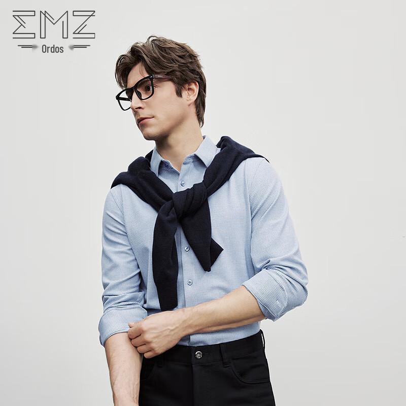 EMZ Men s Houndstooth Business Casual Warm Shirt 2XL