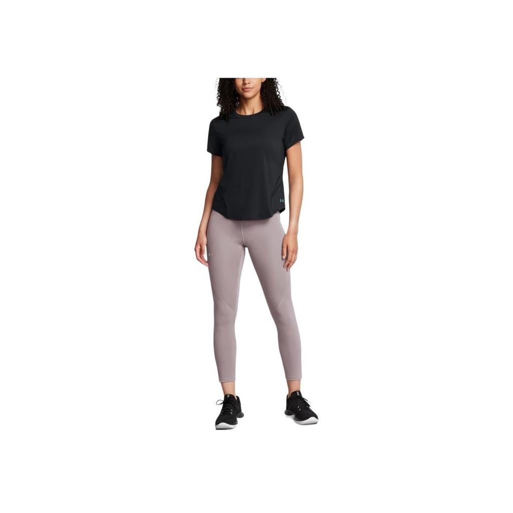 Under Armour Soft Comfortable Crew Neck Short Sleeve Regular T-Shirt Women tops Black 1386400-001