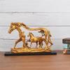 Harz Goldene Galoppierendes Pferd Statue Schauobjekt - 8,5 Zoll | Heimdekoartikel für Vitrine im Flur, Wohnzimmer & Schlafzimmer