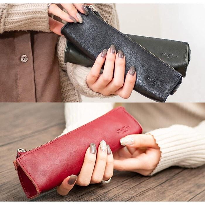 [Dom Teporna] Pen Case Slim Italian Leather Brown 190x40x55mm